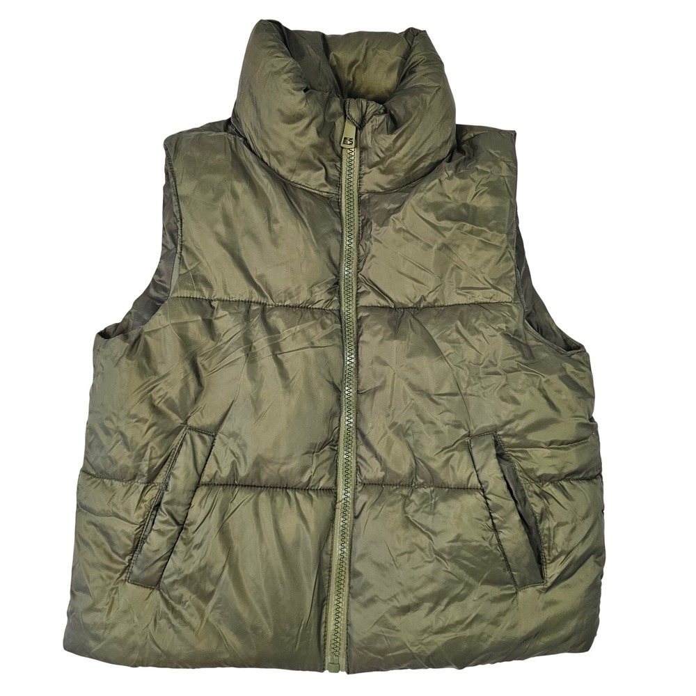 Art Class Boys Olive Green Puffer‎ Vest XL 14 Full Zip Quilted Sleeveless Jacket